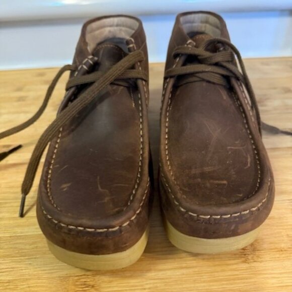 Clarks Men's Stinson Hi Chukka Boot Brown Oiled Leather – Wallabees - Picture 3 of 16